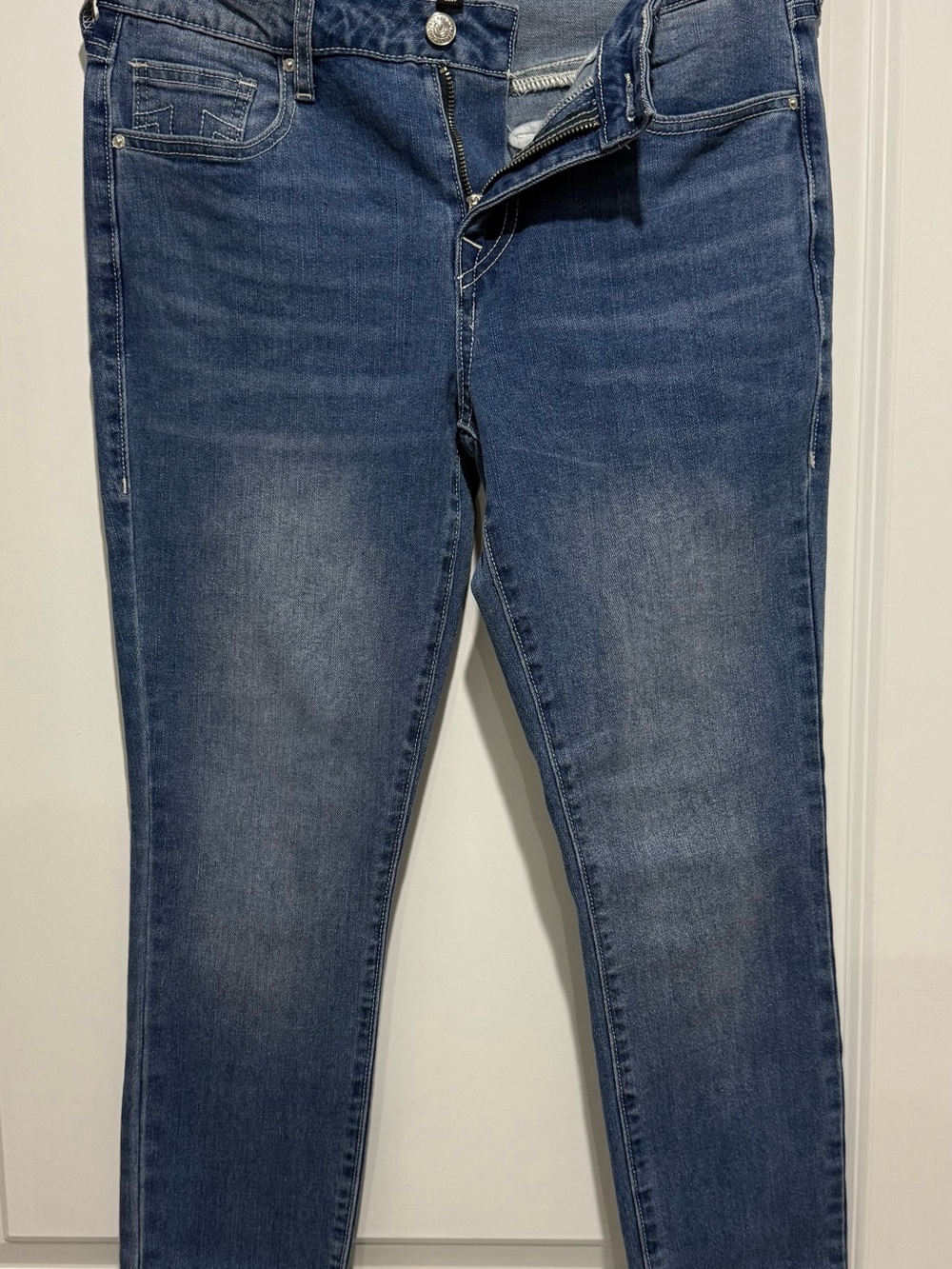 True Religion Jennie Curvy Rhinestone Super Skinny Stretch Jeans